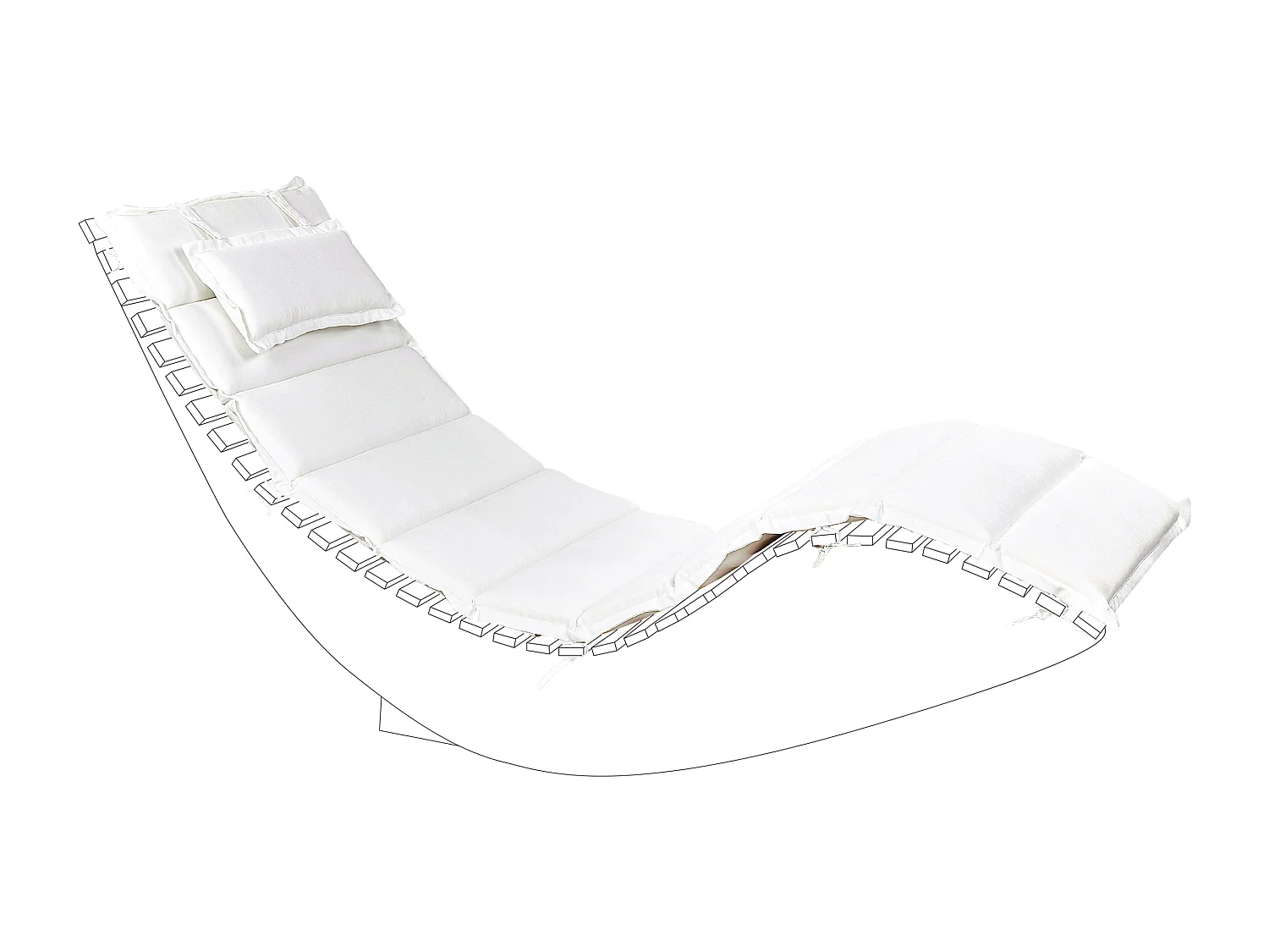 Coussin de transat extérieur BRESCIA 180 x 60 cm Blanc cassé