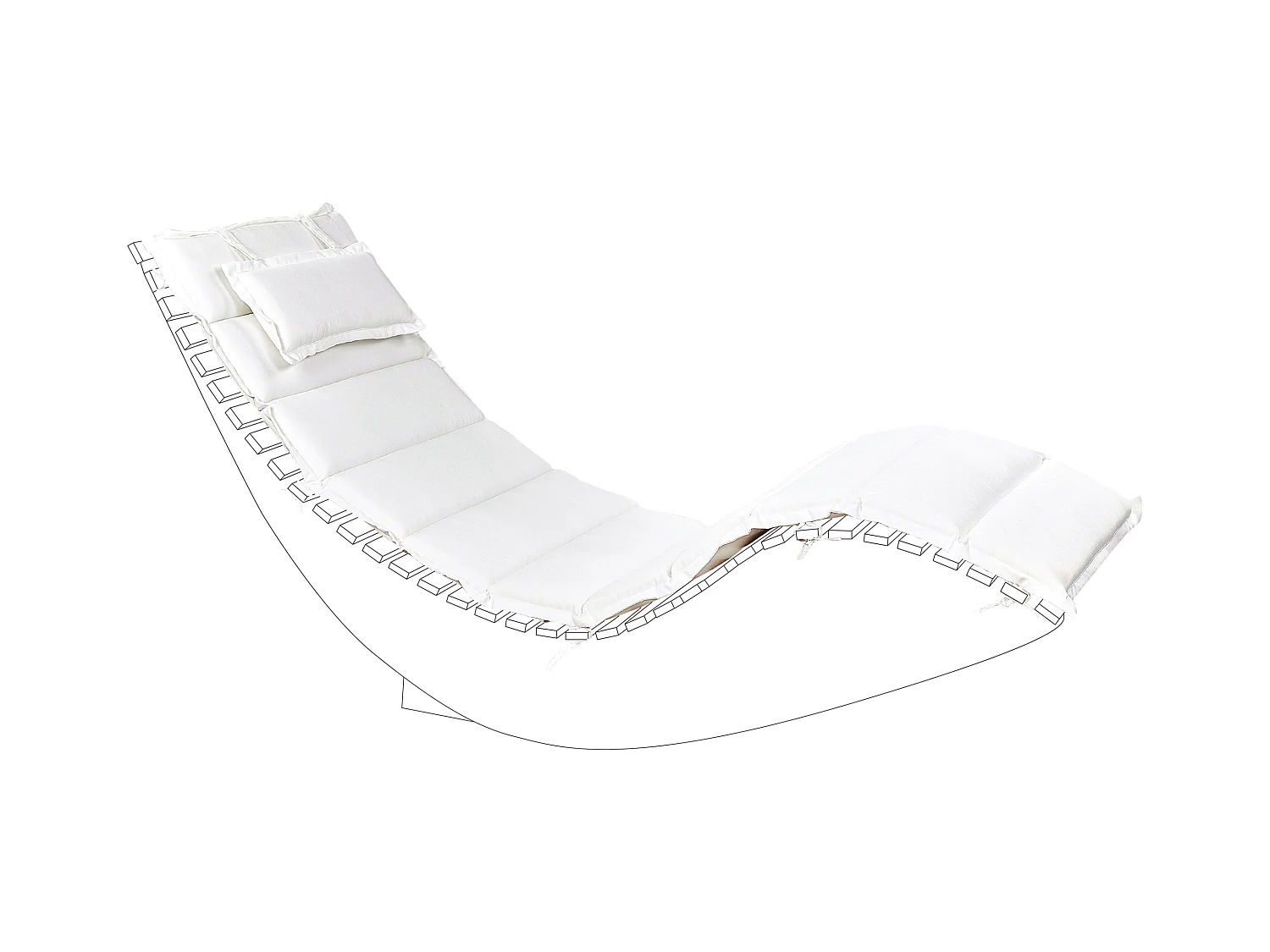 Cuscino per sdraio BRESCIA 180 x 60 cm Bianco sporco