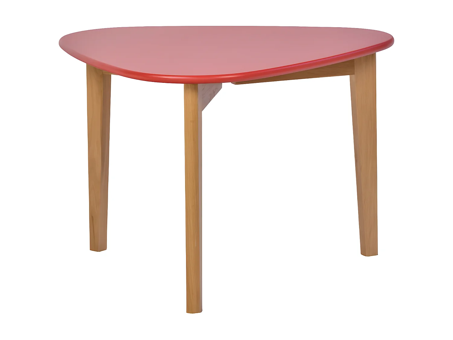 Table basse 63 cm triangulaire en bois rouge et 3 pieds - MURFFY 4923