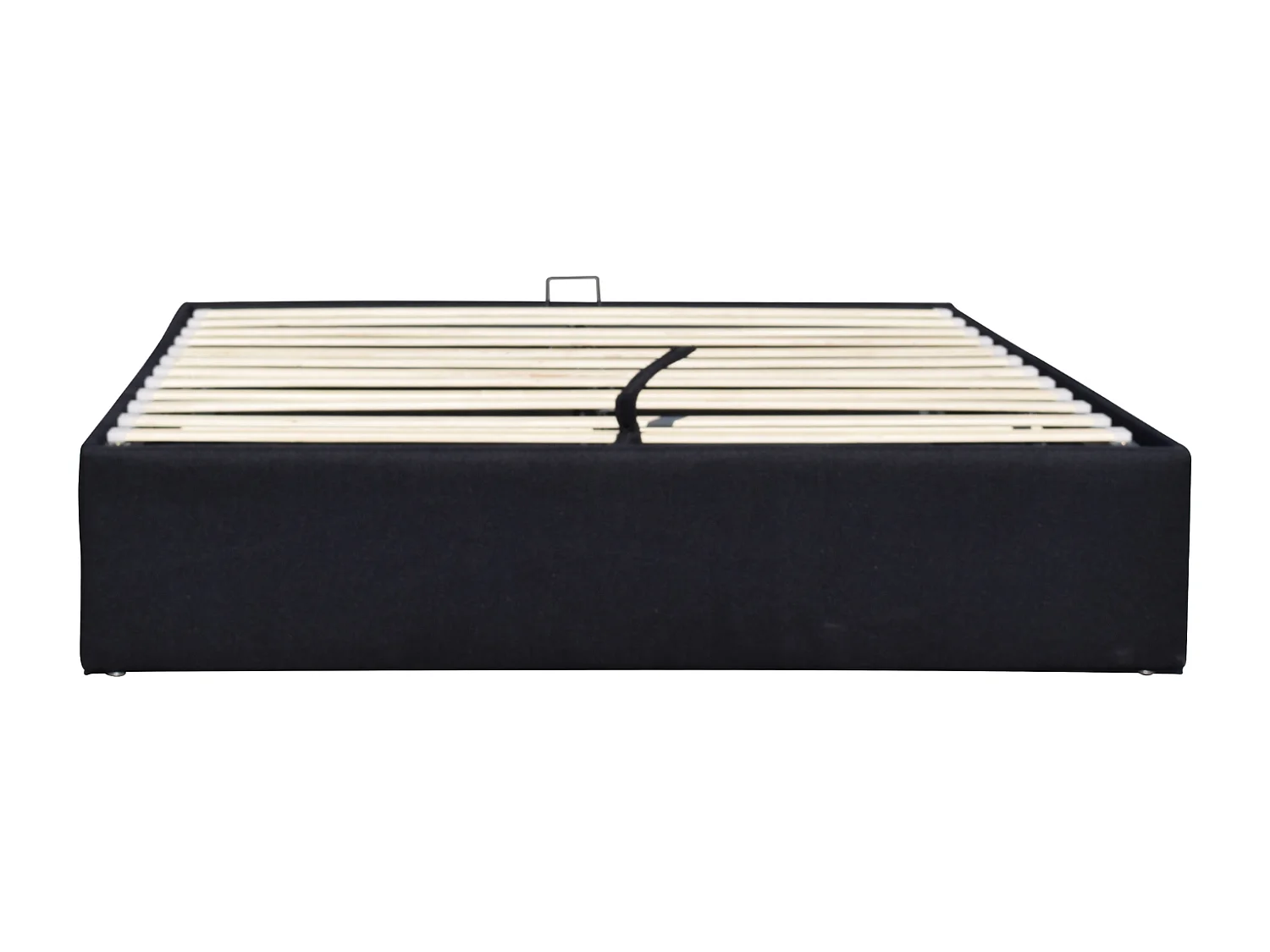 Nuits D'or Solide Lit Coffre Noir pour Matelas 160x200 cm - 14 Lattes - Manon + Pieds - Montage Rapide et Facile - revet