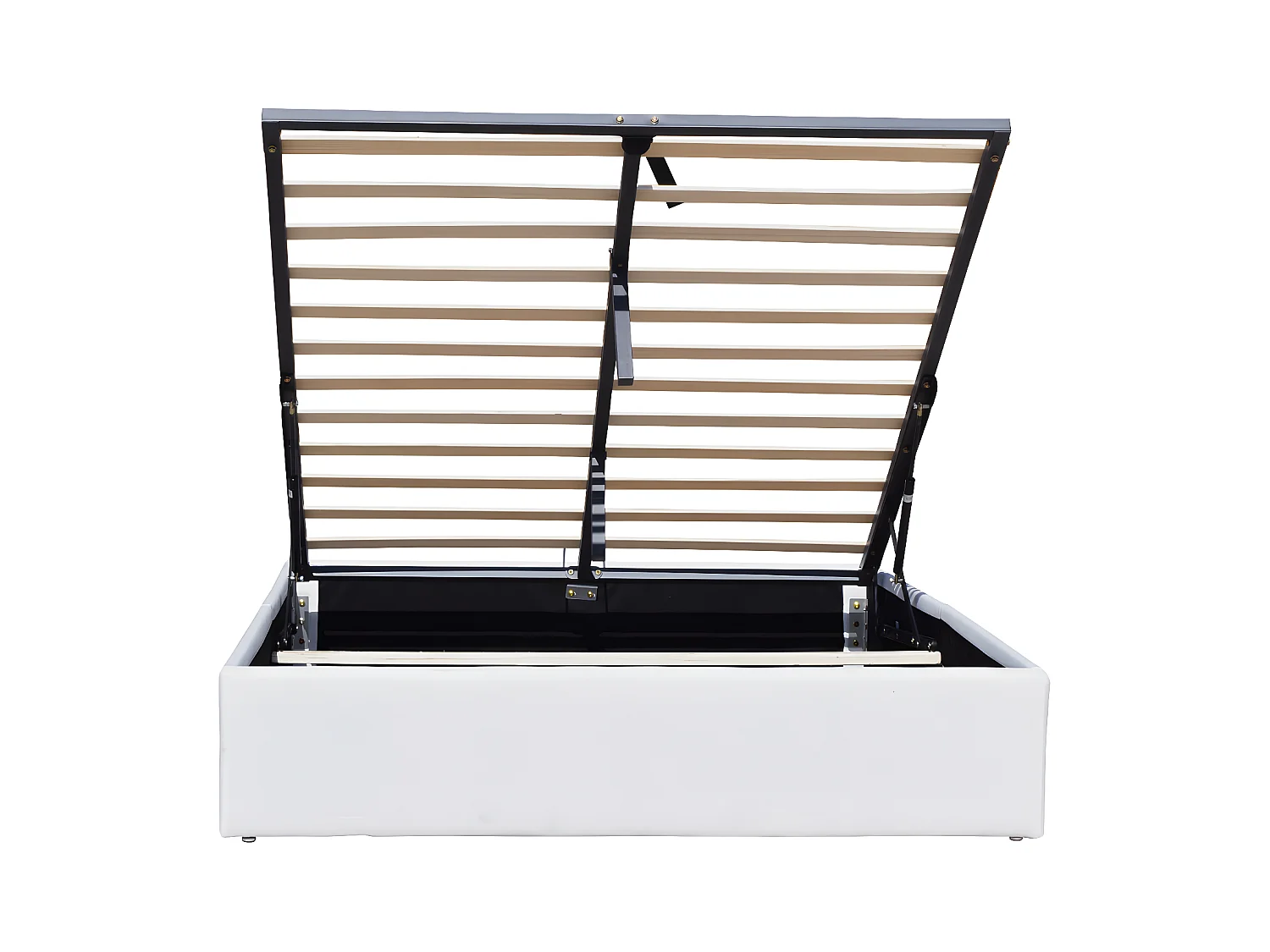 Nuits D'or Solide Lit Coffre Blanc pour Matelas 180x200 cm - 14 Lattes - Manon + Pieds - Montage Rapide et Facile - reve