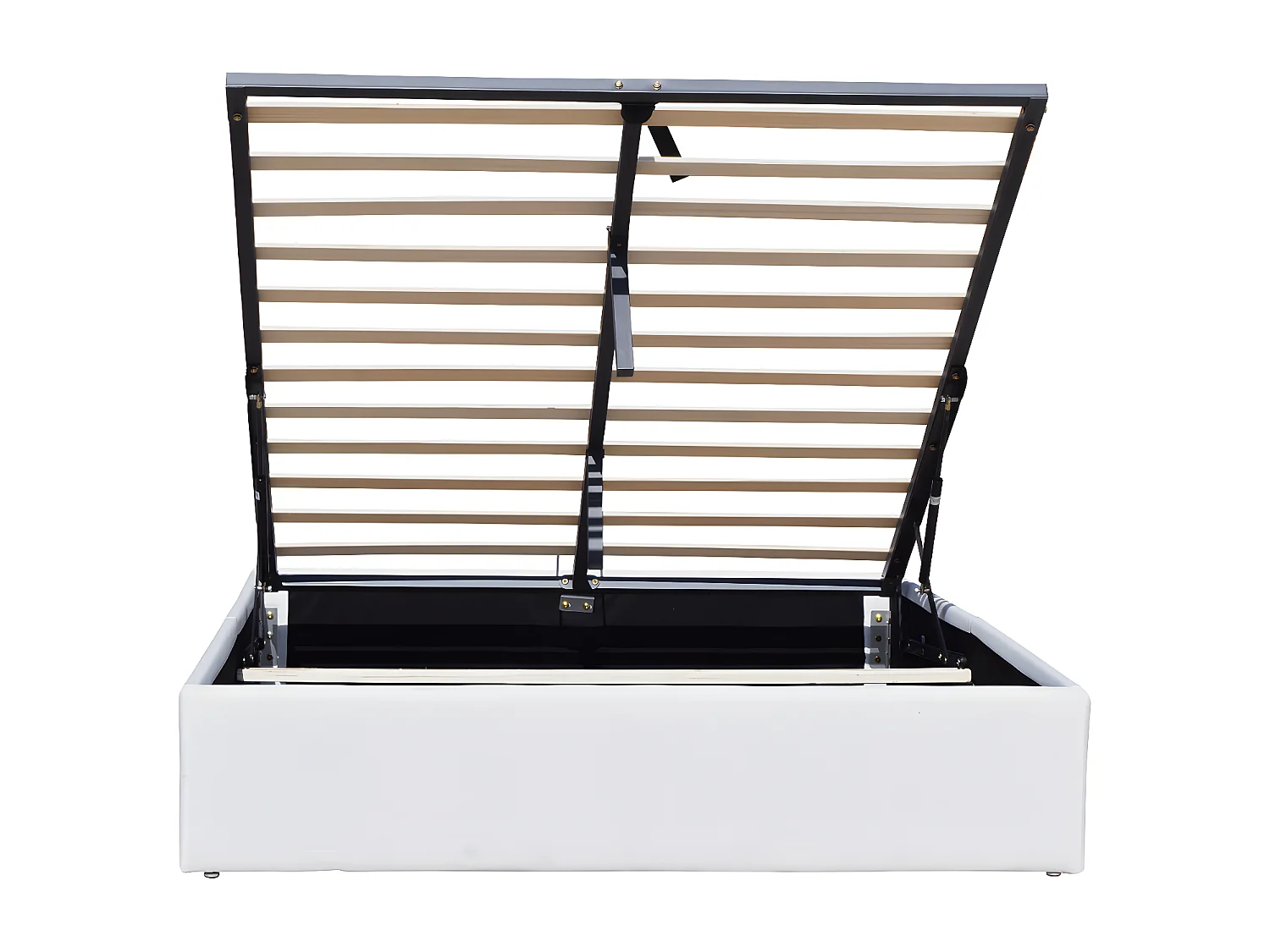 Nuits D'or Solide Lit Coffre Blanc pour Matelas 120x190 cm - 12 Lattes - Manon + Pieds - Montage Rapide et Facile - reve