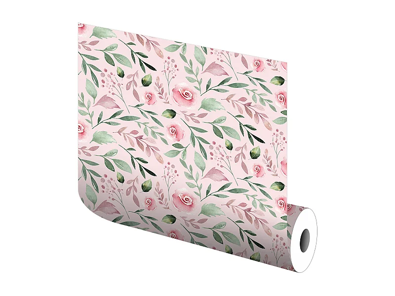 Papel pintado Boho 2 Floral Rosa pastel 65x300 cm