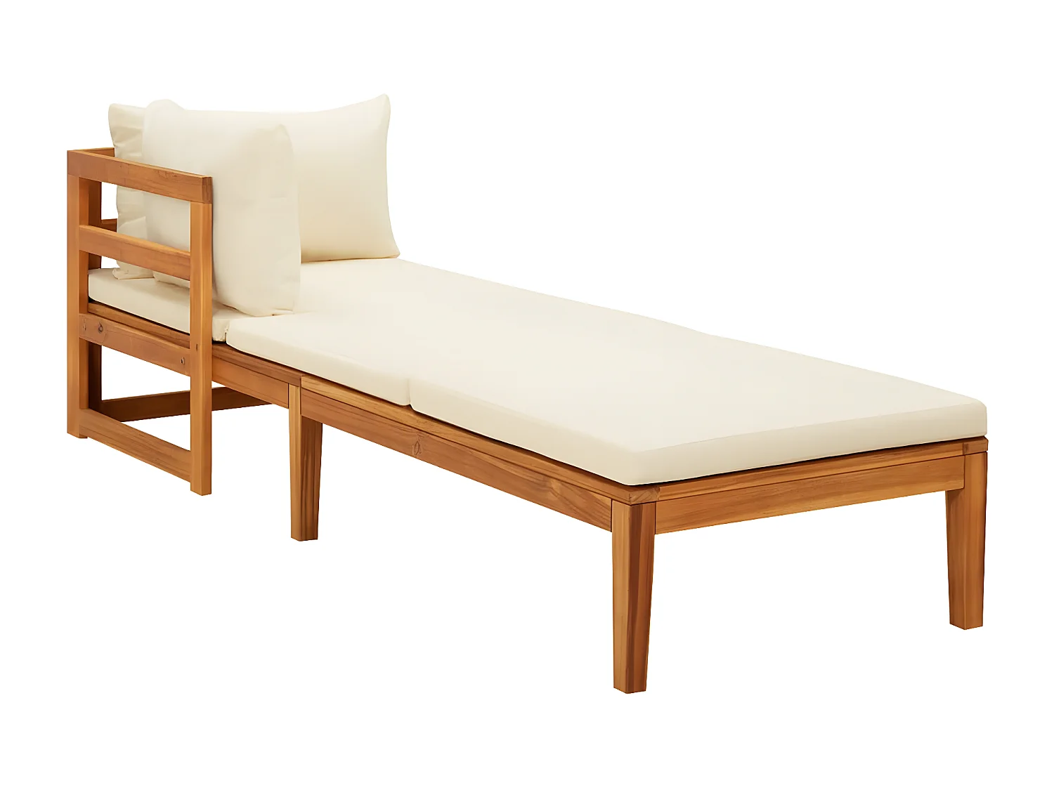 Tumbonas con cojines crema 2 unidades madera de acacia