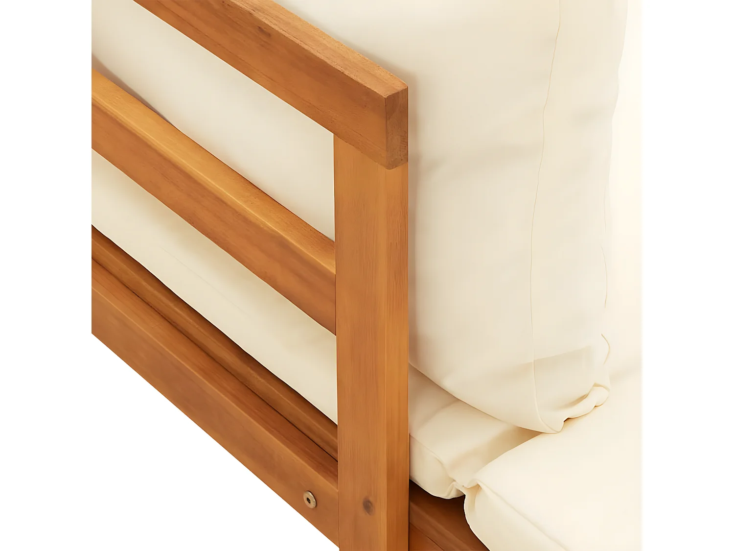 Tumbonas con cojines crema 2 unidades madera de acacia