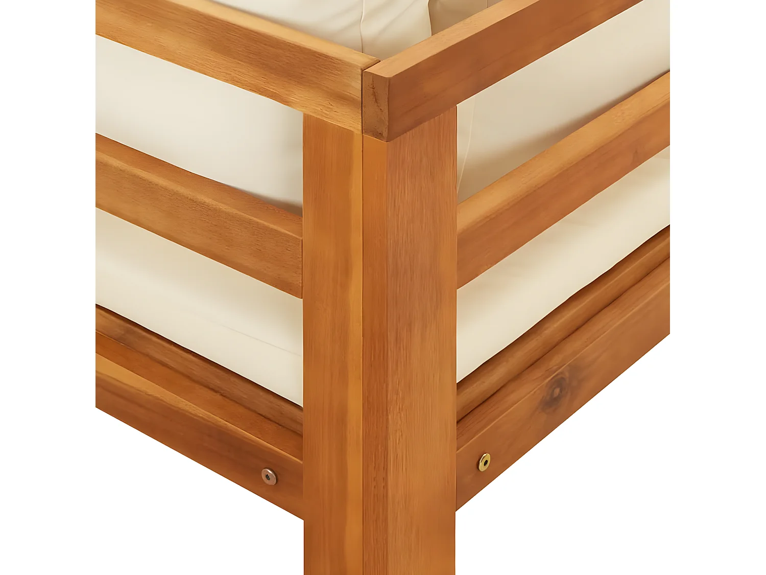 Espreguiçadeiras c/ almofadões cor creme 2peças madeira de acácia