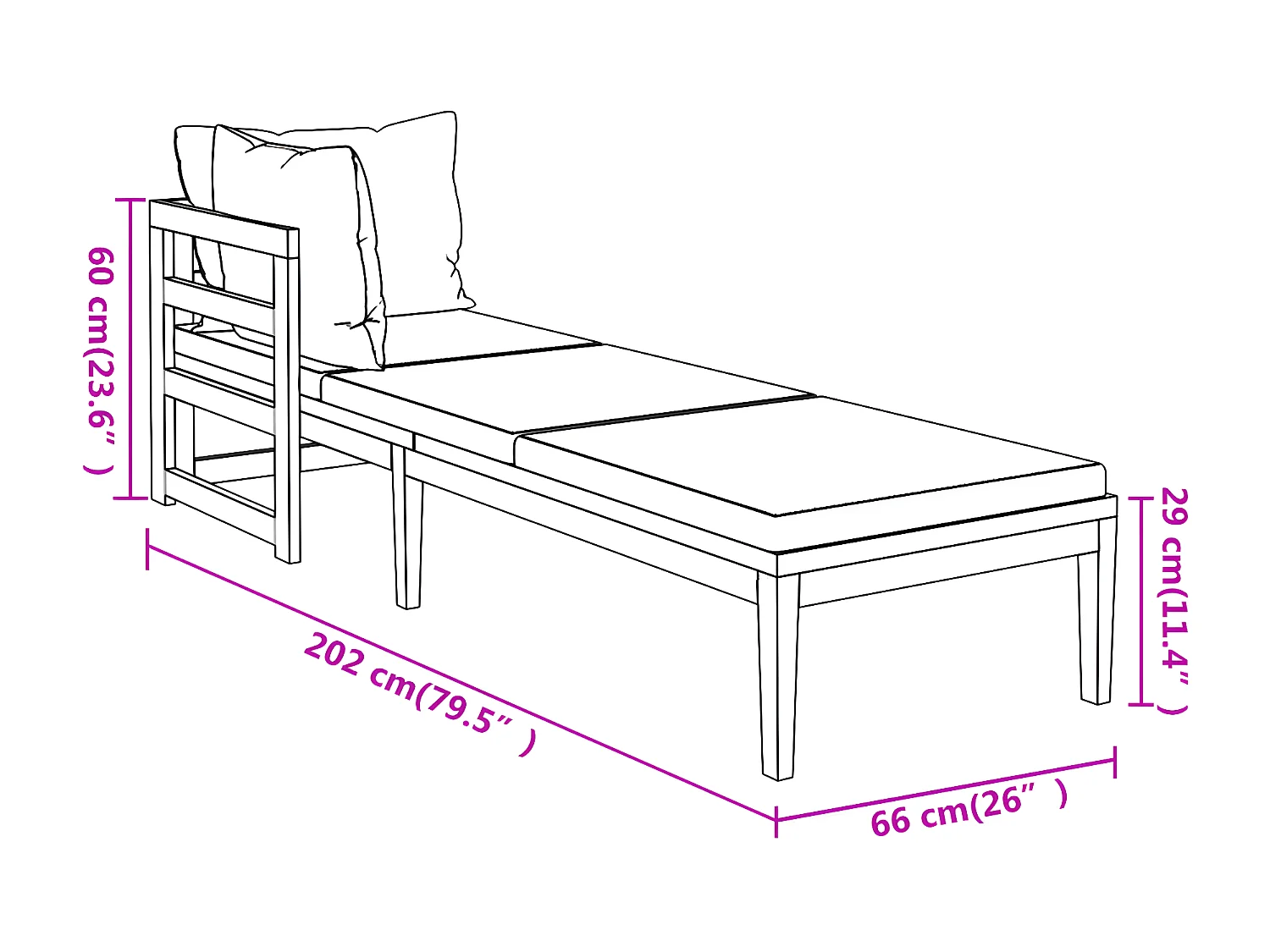 Espreguiçadeiras c/ almofadões cor creme 2peças madeira de acácia