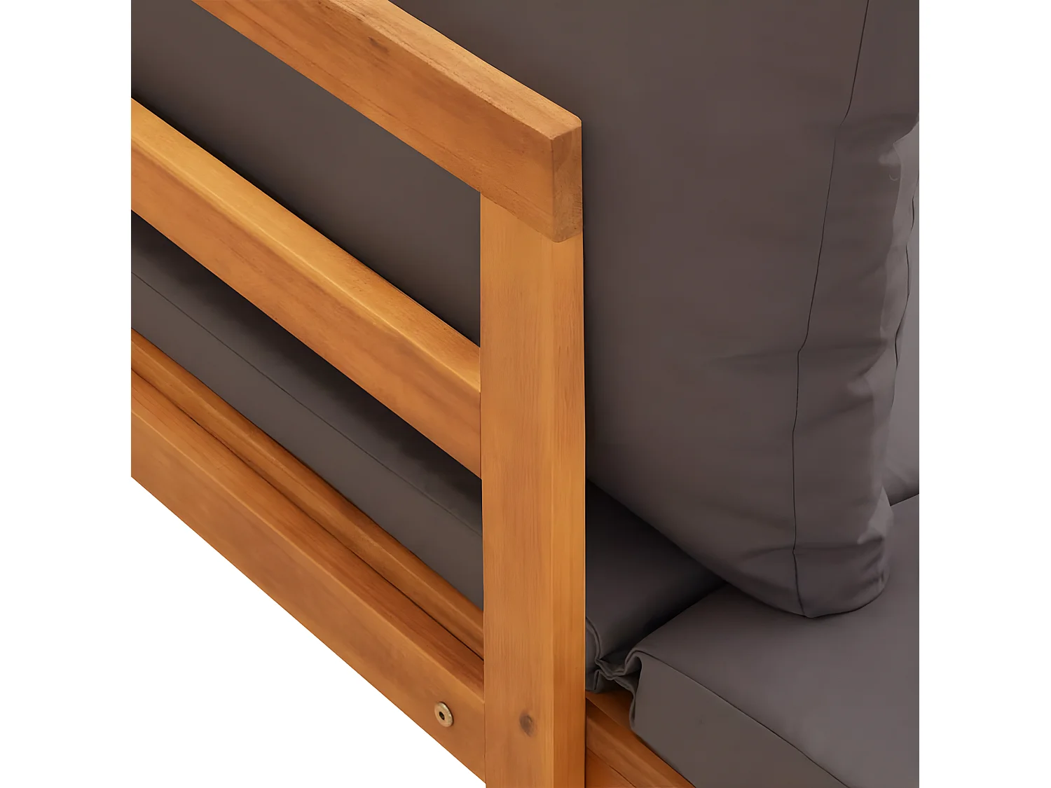 Espreguiçadeiras c/ almofadões cinza-escuro 2peças madeira acácia