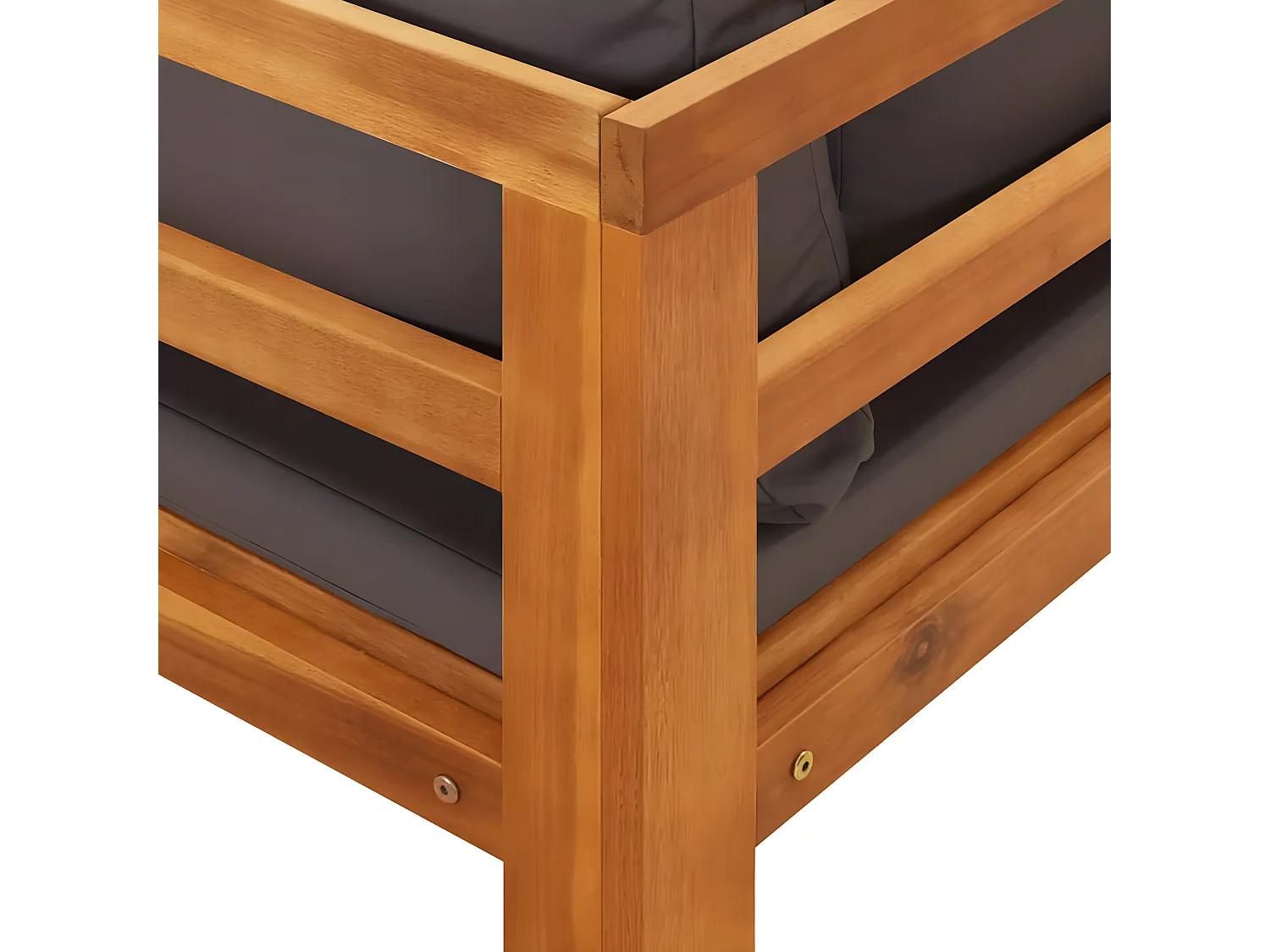 Espreguiçadeiras c/ almofadões cinza-escuro 2peças madeira acácia