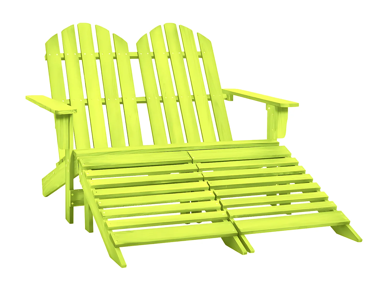 Otomana Adirondack de jardín 2 plazas madera de abeto verde