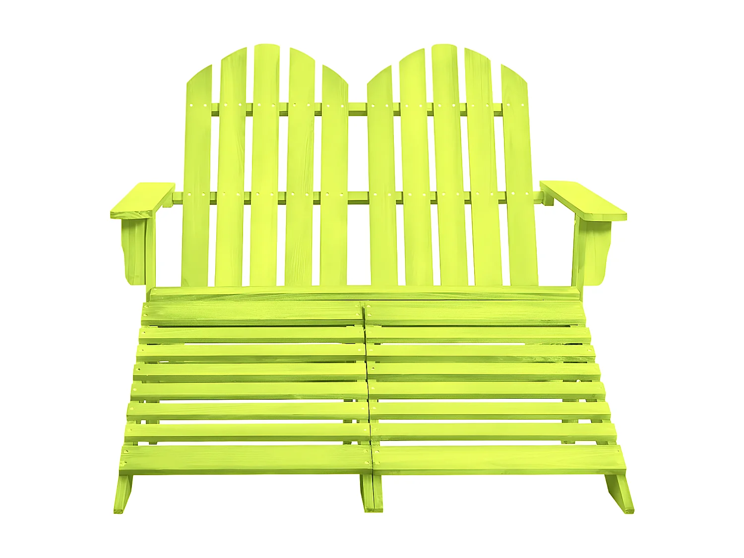 Otomana Adirondack de jardín 2 plazas madera de abeto verde