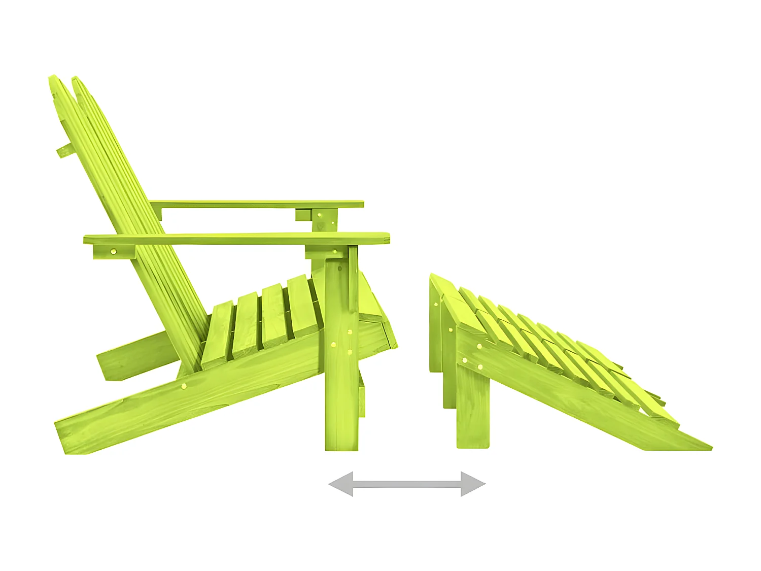 Otomana Adirondack de jardín 2 plazas madera de abeto verde
