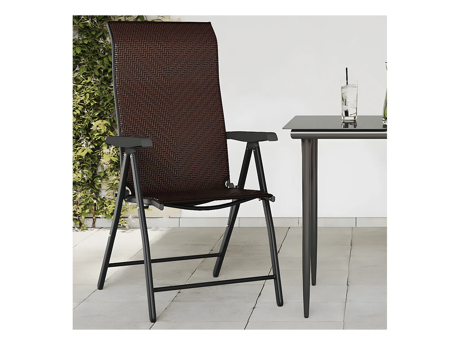 Tuinstoelen 8 st inklapbaar poly rattan bruin