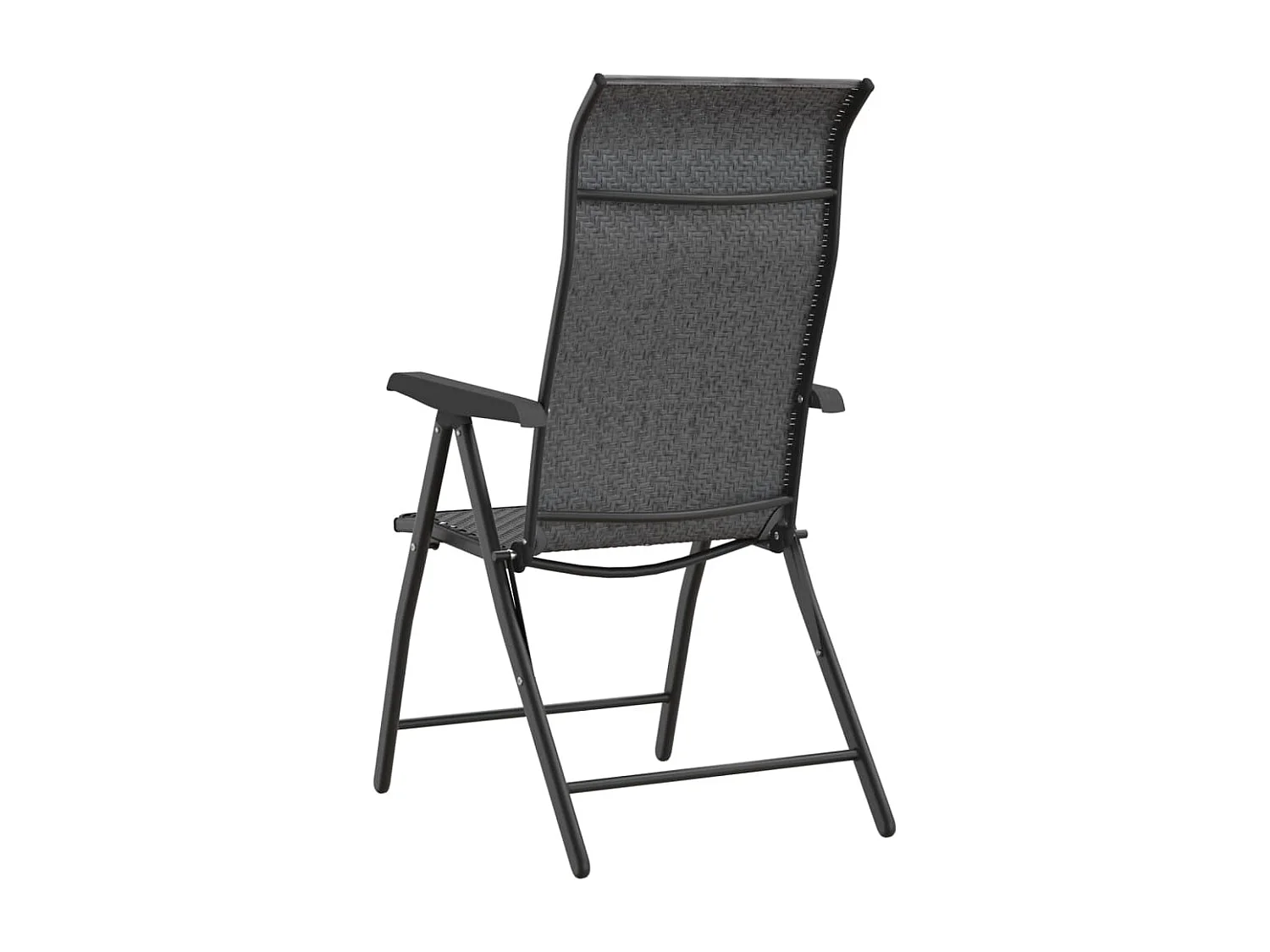 Chaises pliables de jardin lot de 4 gris résine tressée