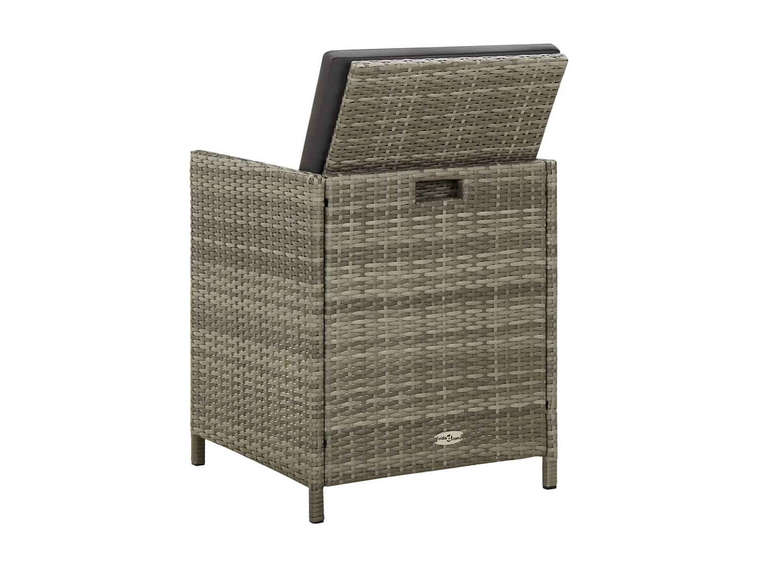 Chaises de jardin avec coussins 4 pièces Résine tressée Gris