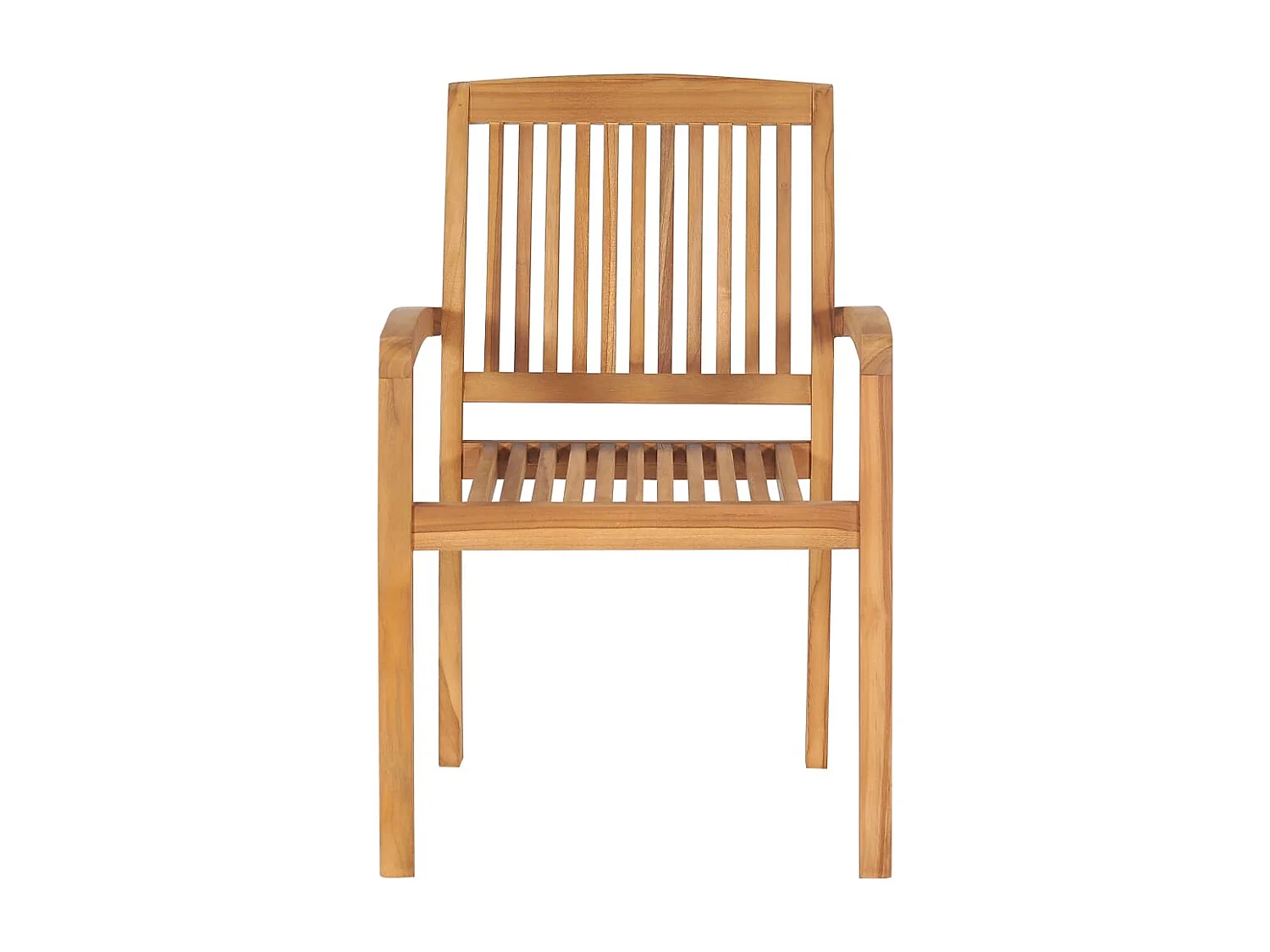 Chaises de jardin empilables avec coussins 8 pièces Teck solide