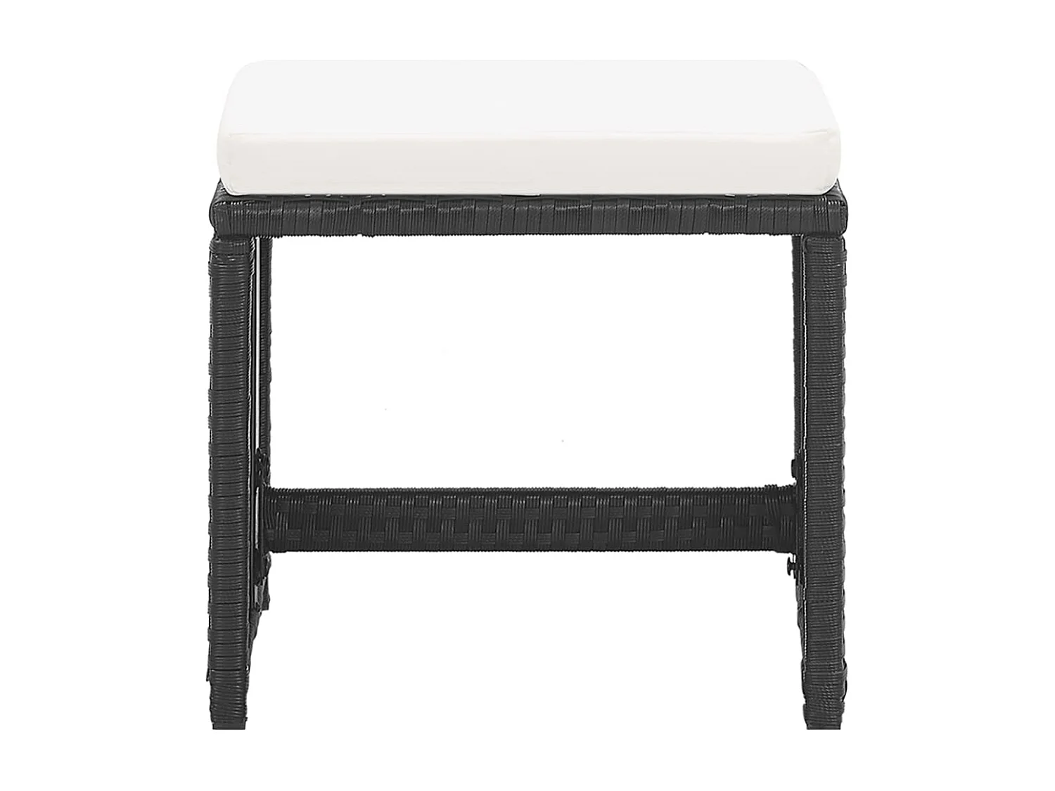 Tuinkrukken 2 st met kussens poly rattan zwart