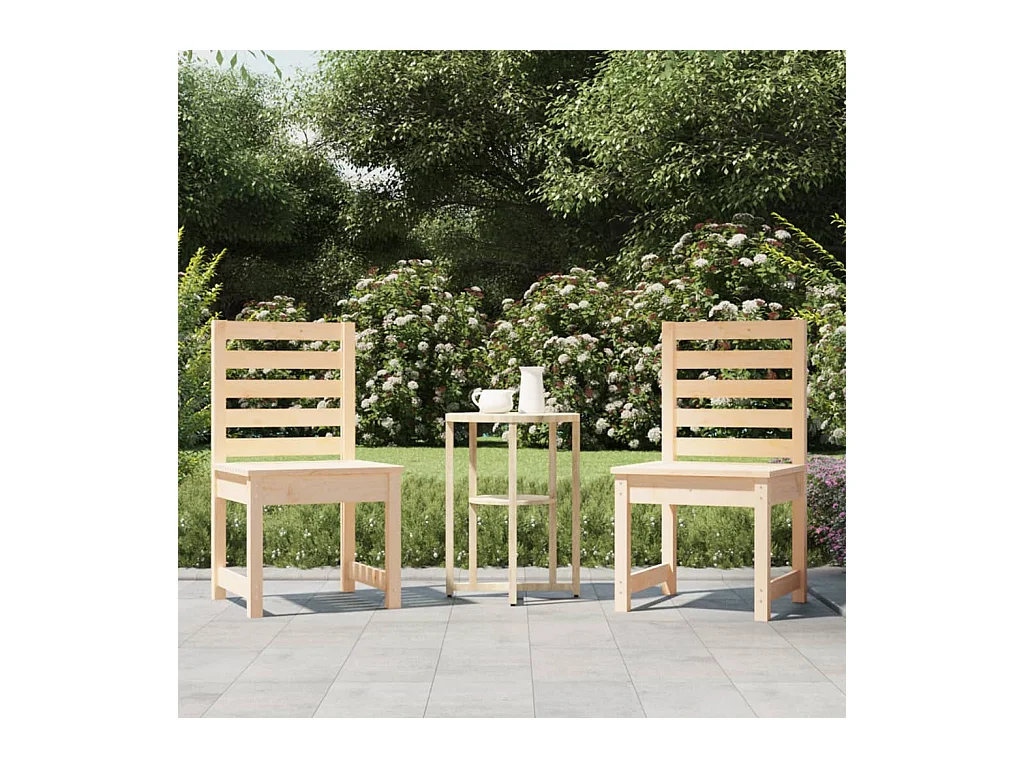 Chaises de jardin 2 pièces 40,5x48x91,5 cm bois massif de pin