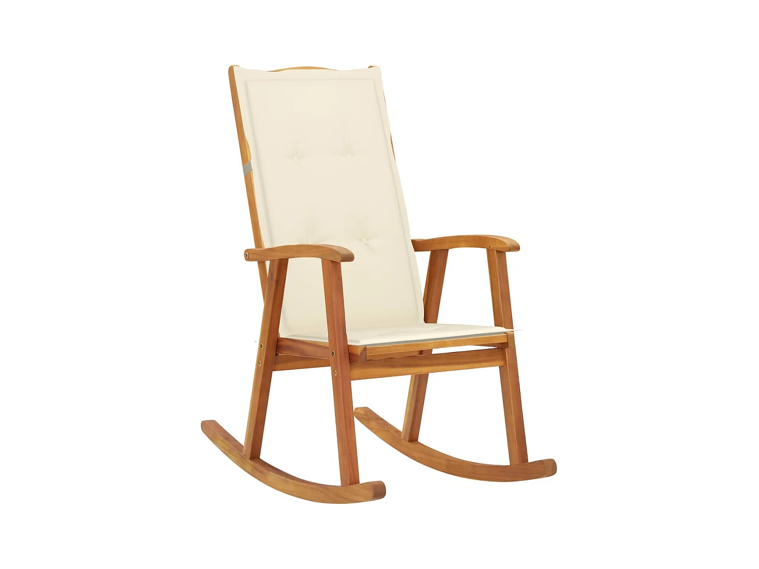 Silla mecedora con cojines madera maciza de acacia