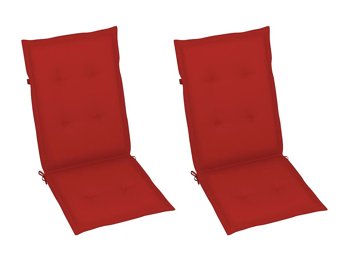 Chaises inclinables de jardin 2 pièces avec coussins Bois d'acacia