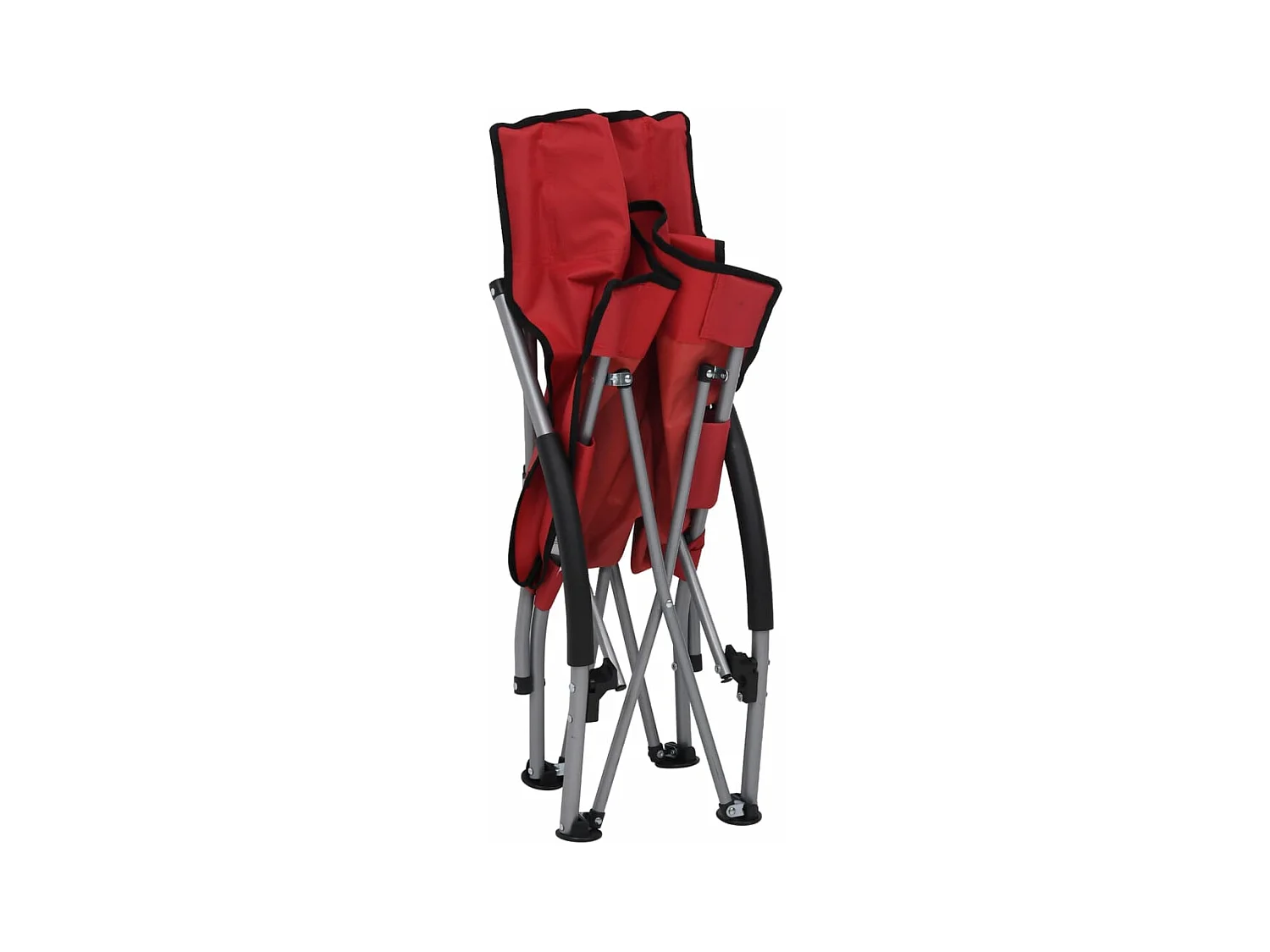 Cadeiras de praia dobráveis 2 peças tecido vermelho