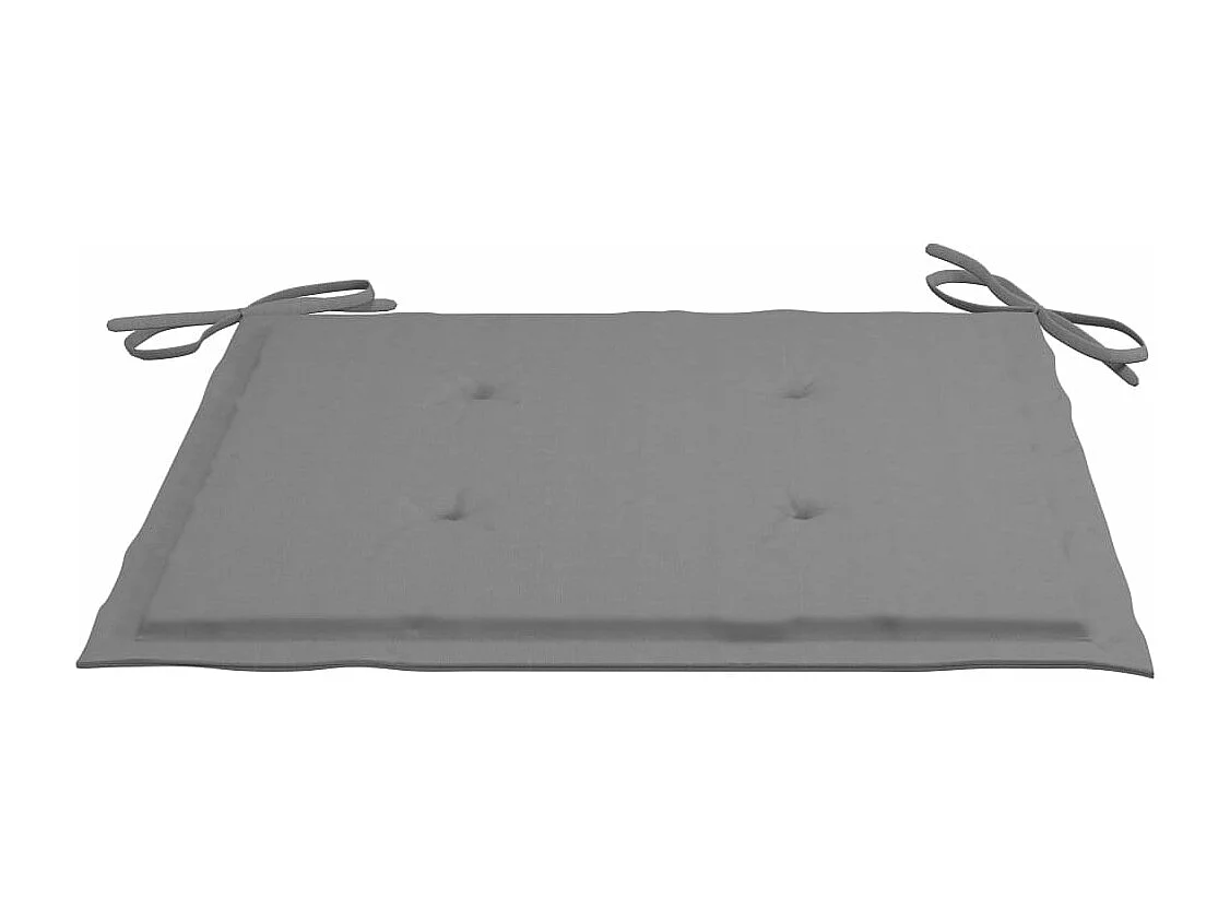 Chaises de jardin avec coussins gris 6 pièces Bois de teck massif