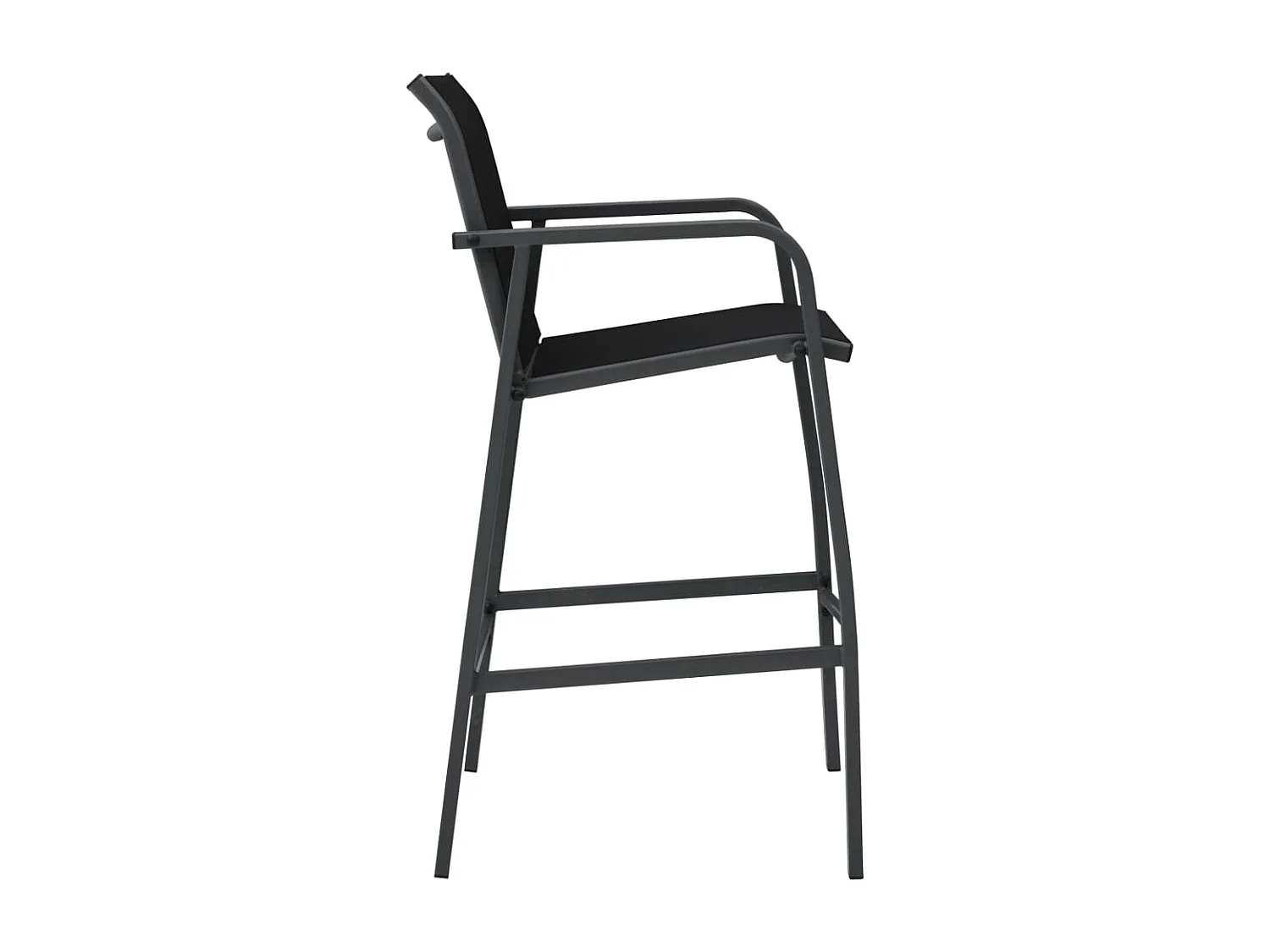 Chaises de bar de jardin 4 pièces Noir Textilène