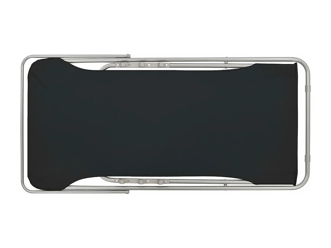 Chaises de plage pliables 2 pièces Acier et tissu oxford Noir