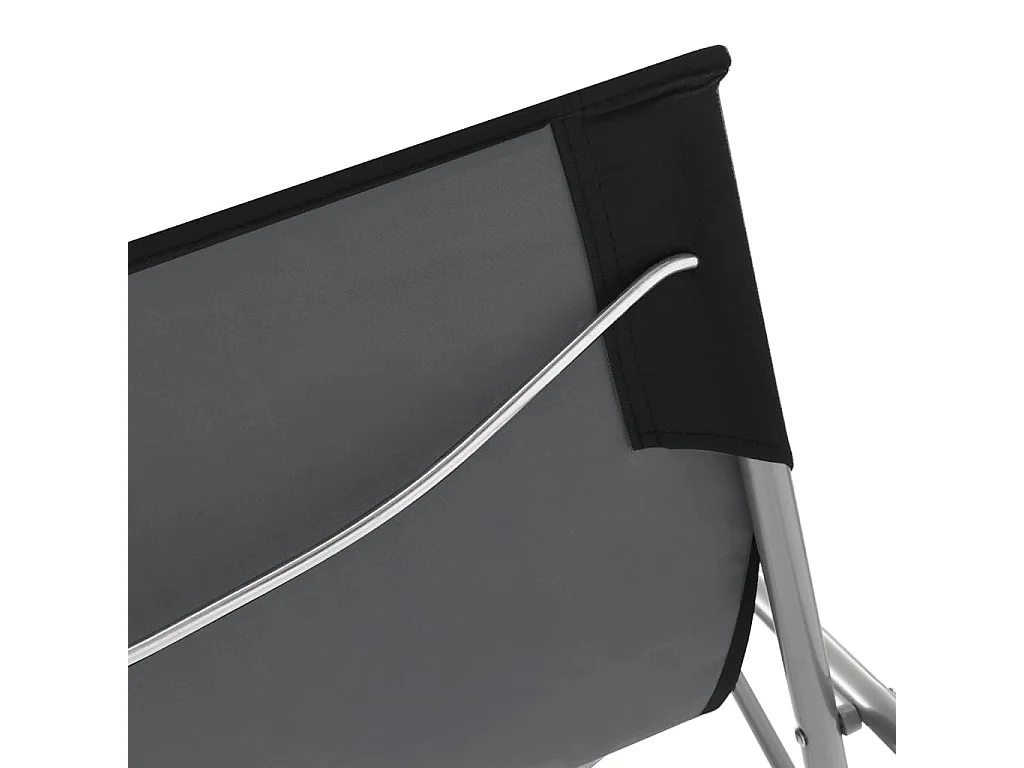 Chaises de plage pliables 2 pièces Acier et tissu oxford Noir