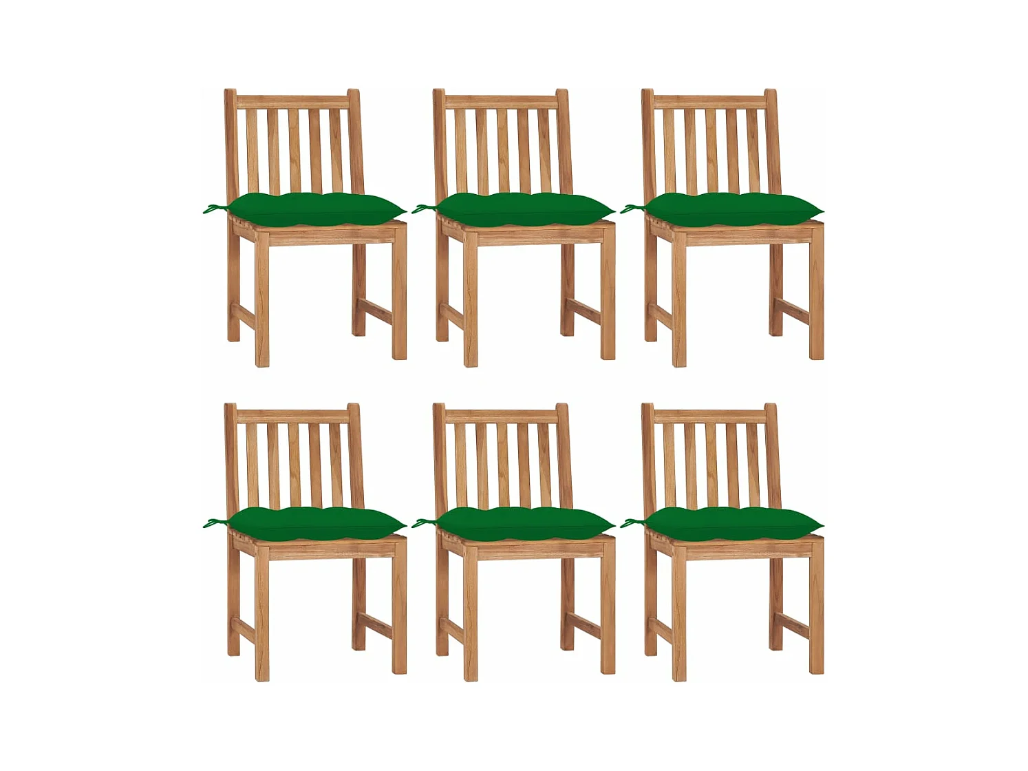 Chaises de jardin 6 pièces avec coussins Bois de teck massif