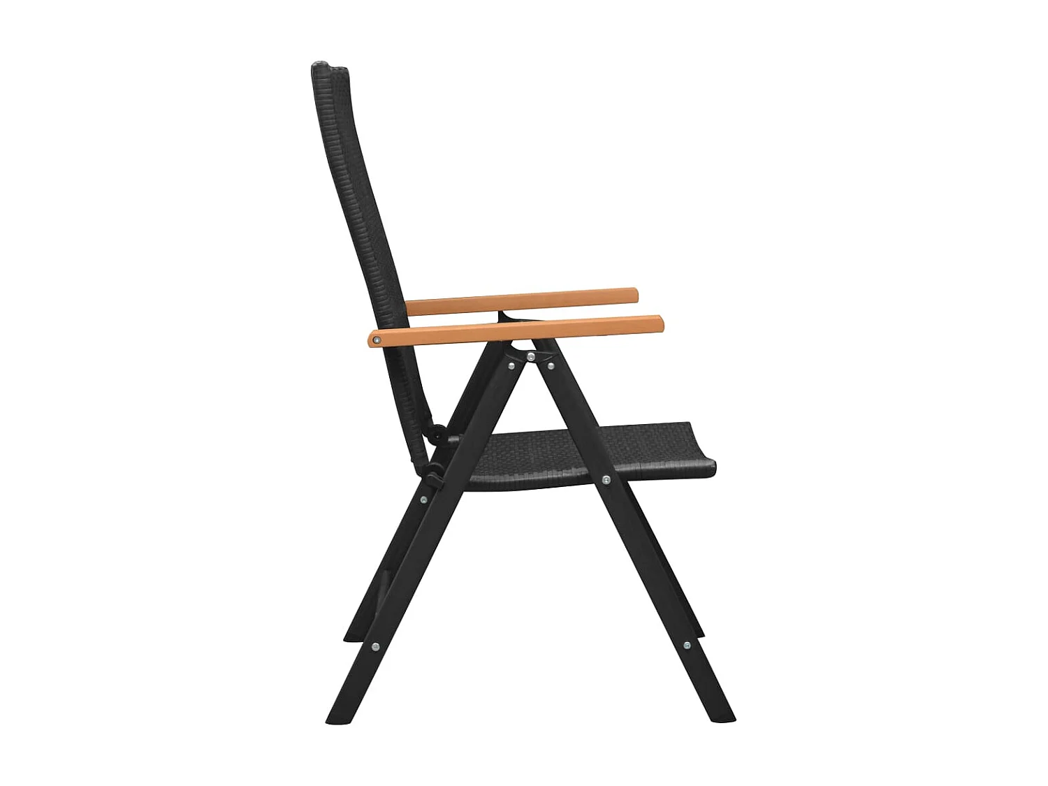 Chaises de jardin 4 pièces Résine tressée Noir