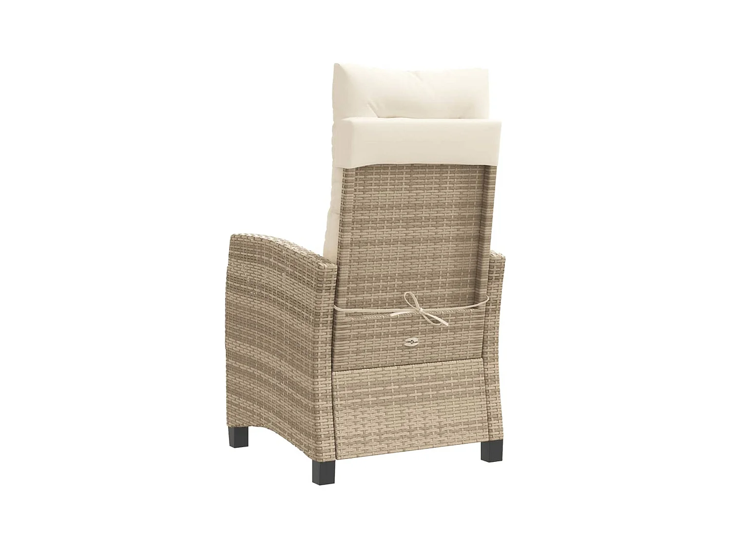 Chaise inclinable de jardin avec coussins beige résine tressée