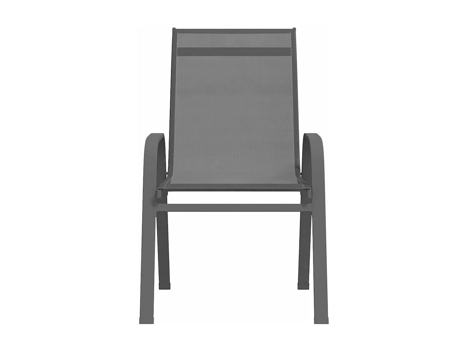 Chaises empilables de jardin 2 pièces Gris Tissu textilène