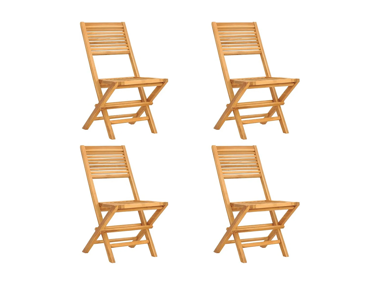 Chaises de jardin pliantes 4 pièces 47x62x90 cm bois massif teck