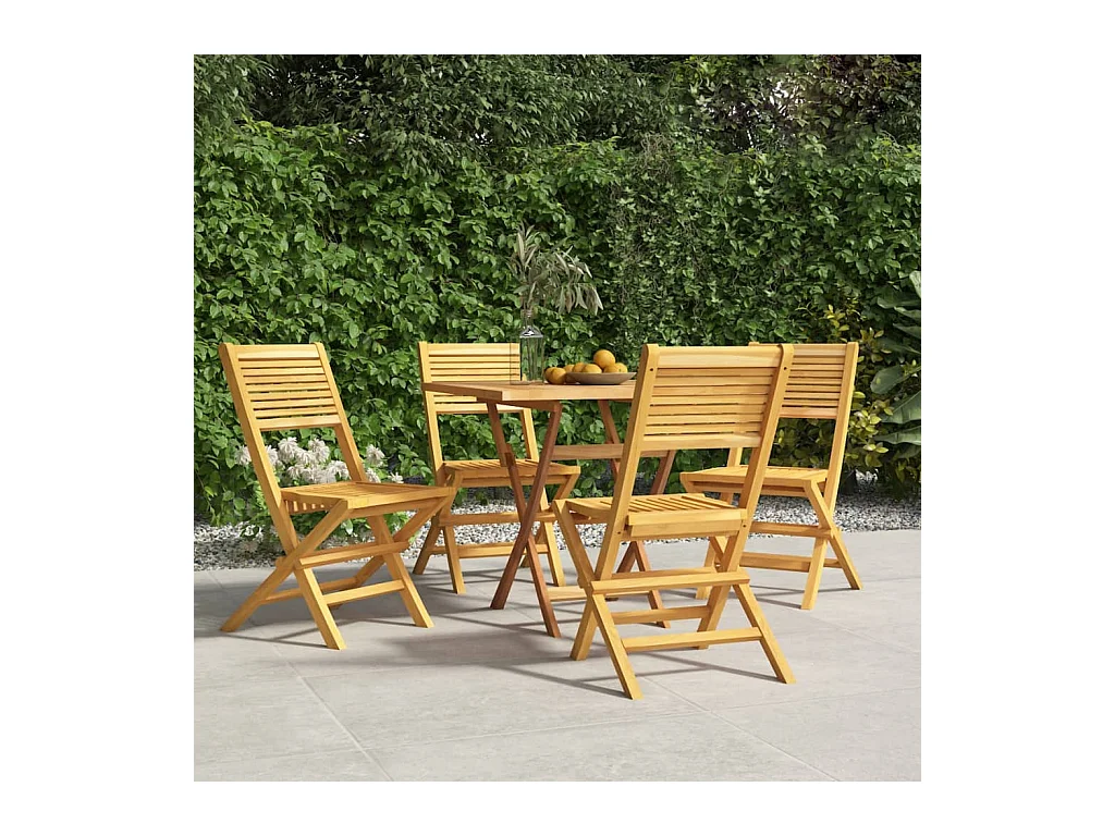 Chaises de jardin pliantes 4 pièces 47x62x90 cm bois massif teck