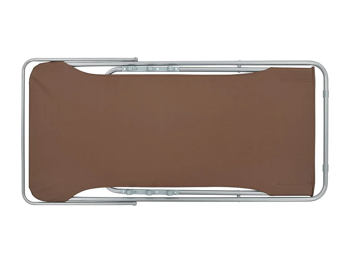 Chaises de plage pliables 2 pièces Acier et tissu oxford Marron