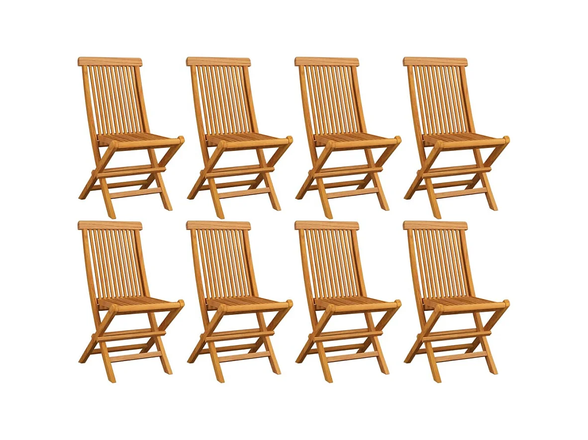 Chaises de jardin pliables 8 pièces Bois de teck massif
