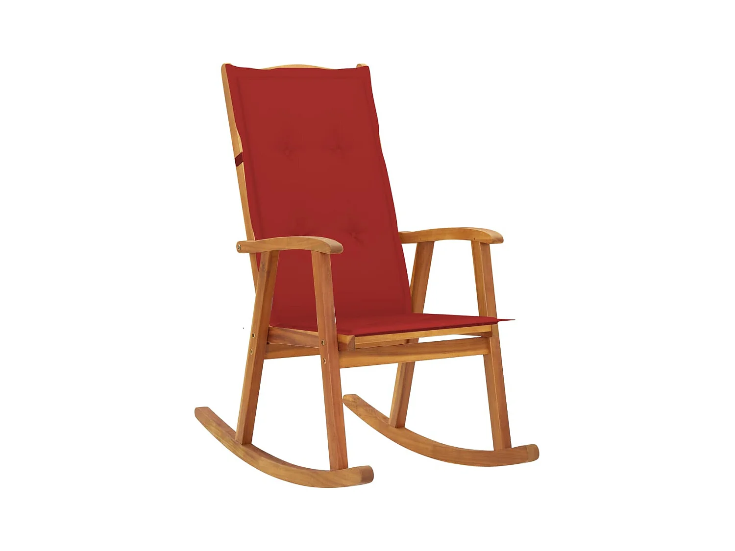 Silla mecedora con cojines madera maciza de acacia
