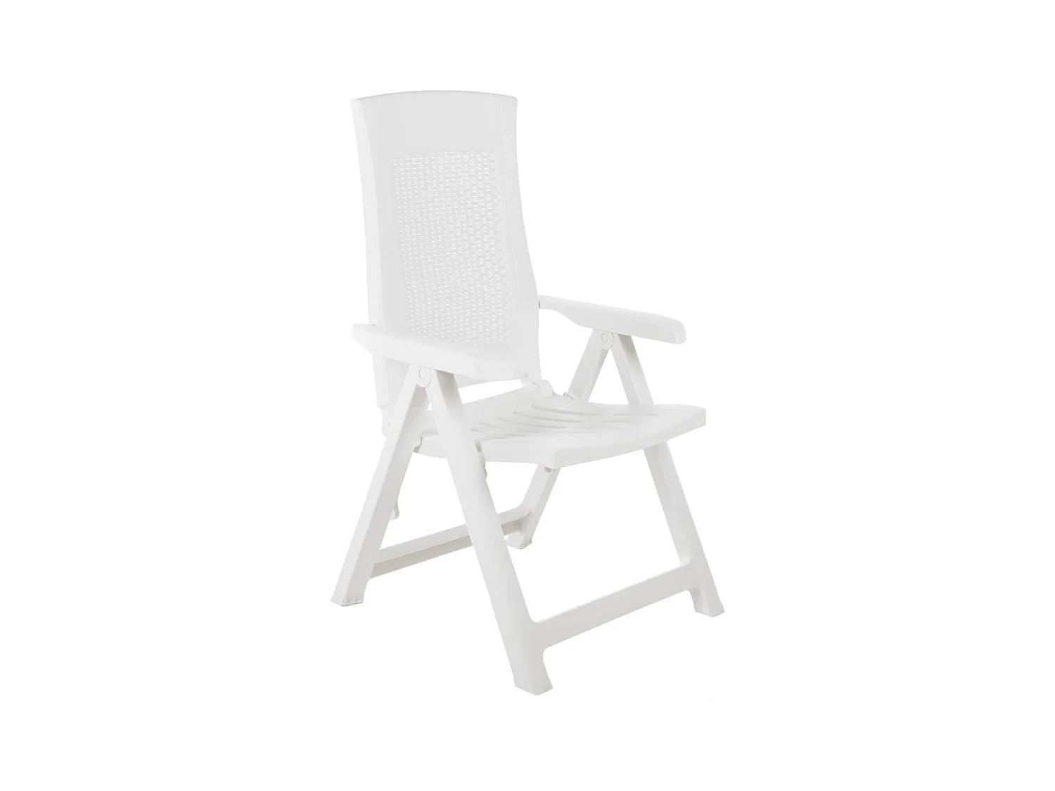 Chaises inclinables de jardin 2 pièces Plastique Blanc