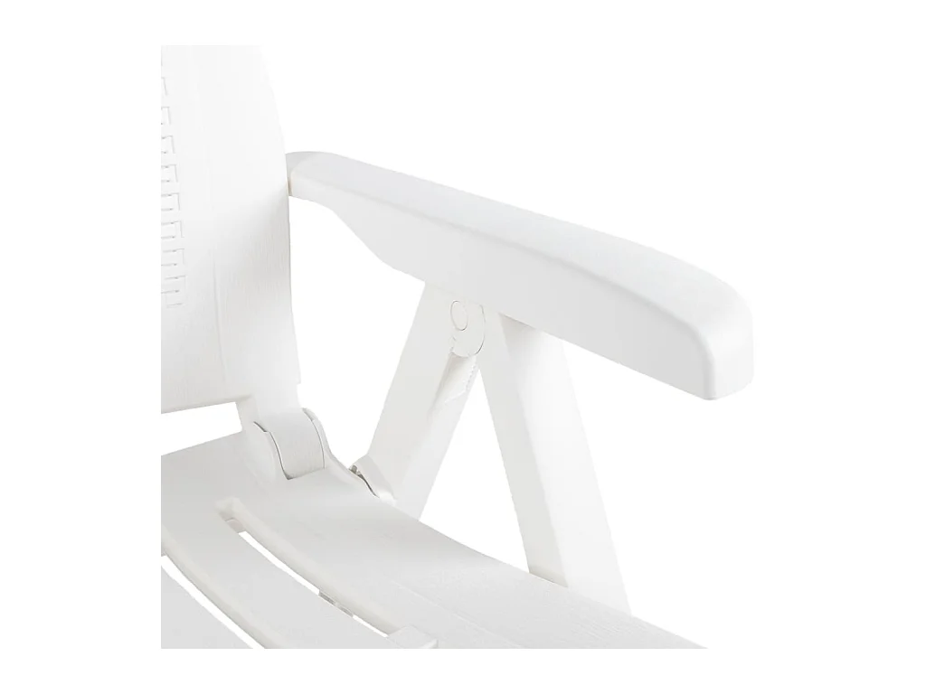 Chaises inclinables de jardin 2 pièces Plastique Blanc