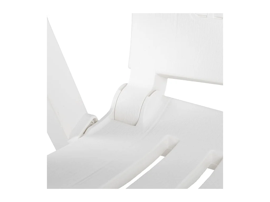 Chaises inclinables de jardin 2 pièces Plastique Blanc