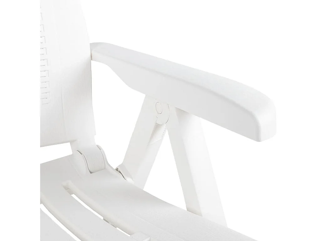 Chaises inclinables de jardin 2 pièces Plastique Blanc