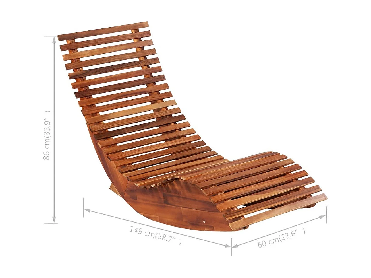 Chaises longues basculantes lot de 2 bois d'acacia