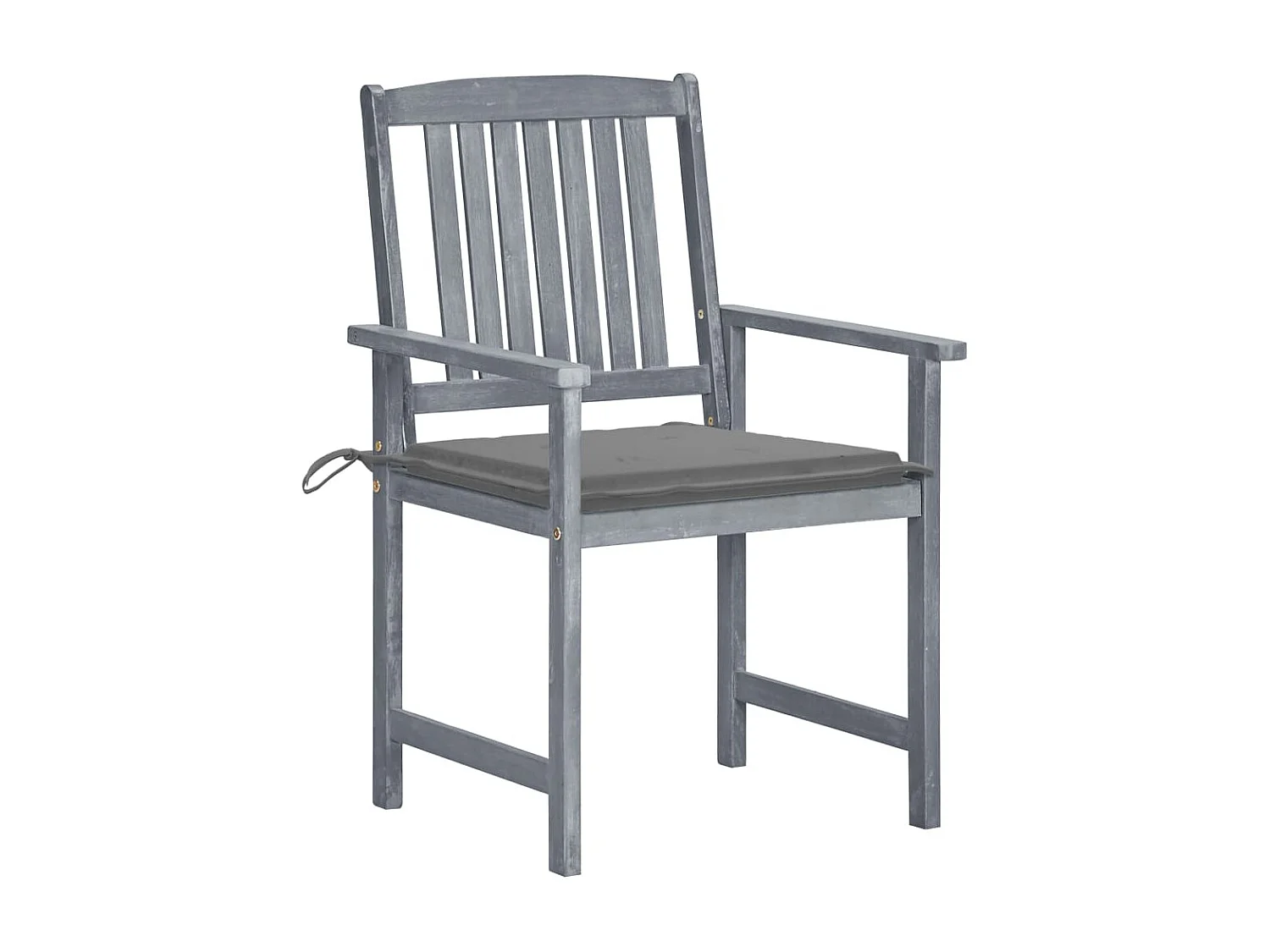 Chaises de jardin avec coussins 6 pièces Bois d'acacia massif Gris