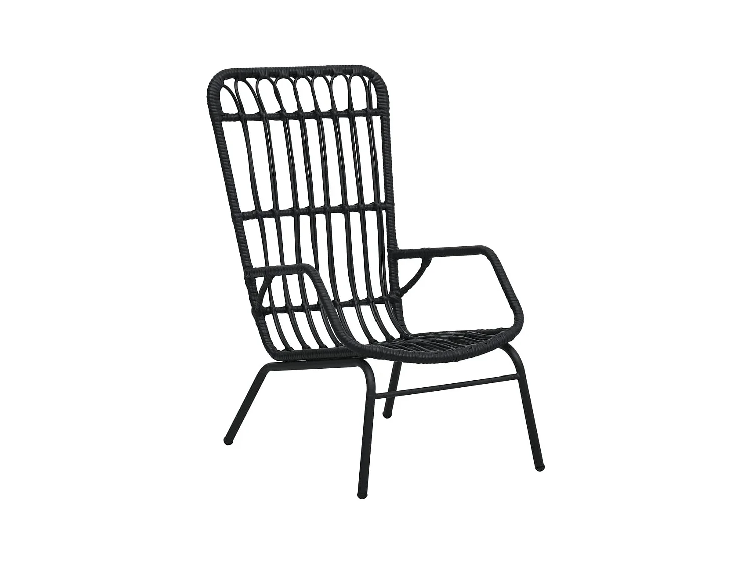 Chaise de jardin Résine tressée Noir