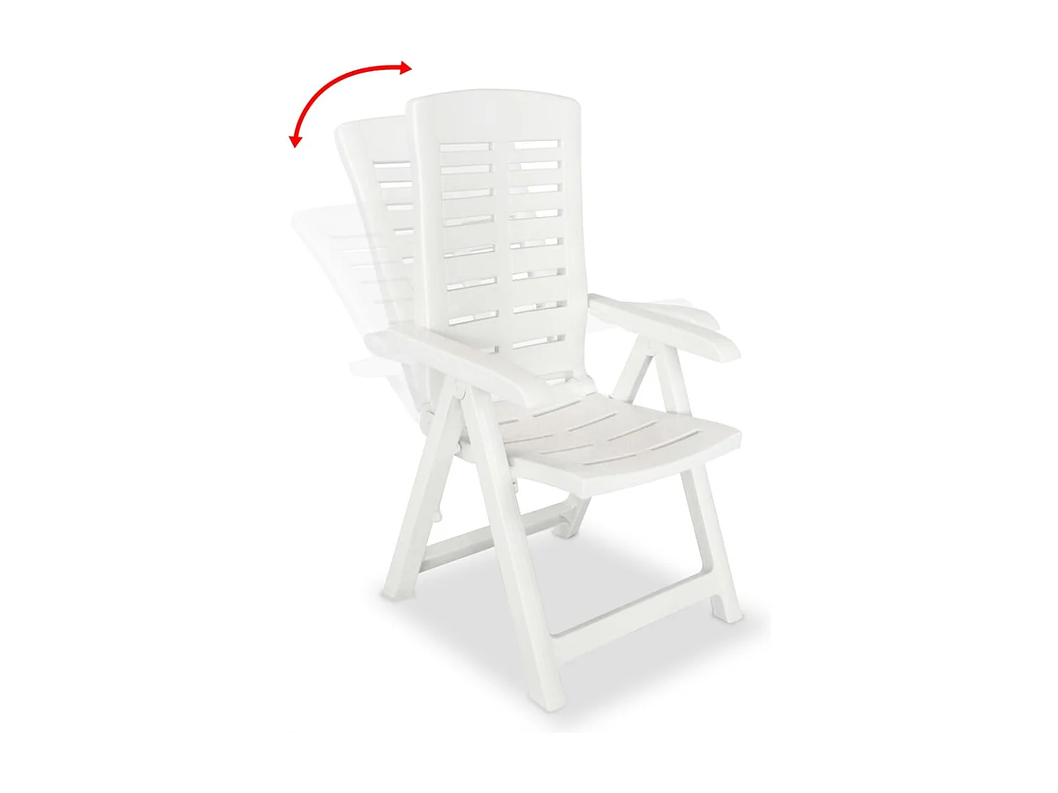 Tuinstoelen 2 stukkenverstelbaar kunststof wit