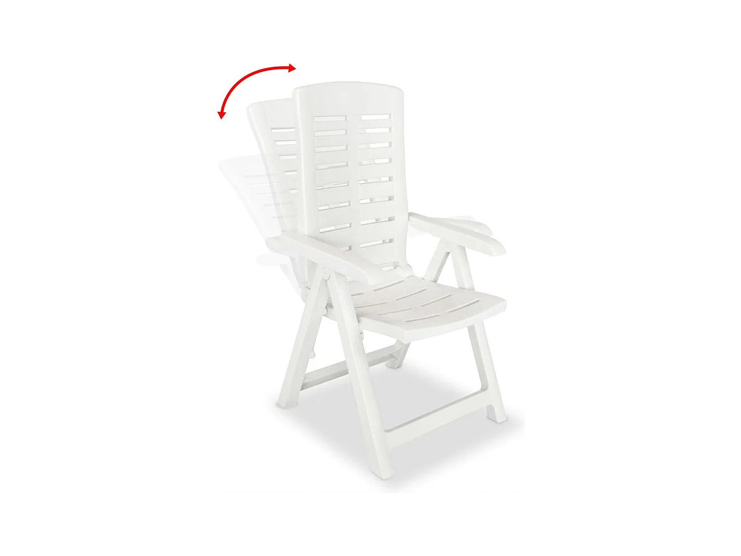 2 pièces Chaises inclinables de jardin Plastique Blanc