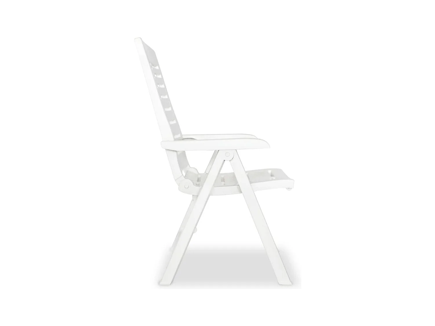 2 pièces Chaises inclinables de jardin Plastique Blanc