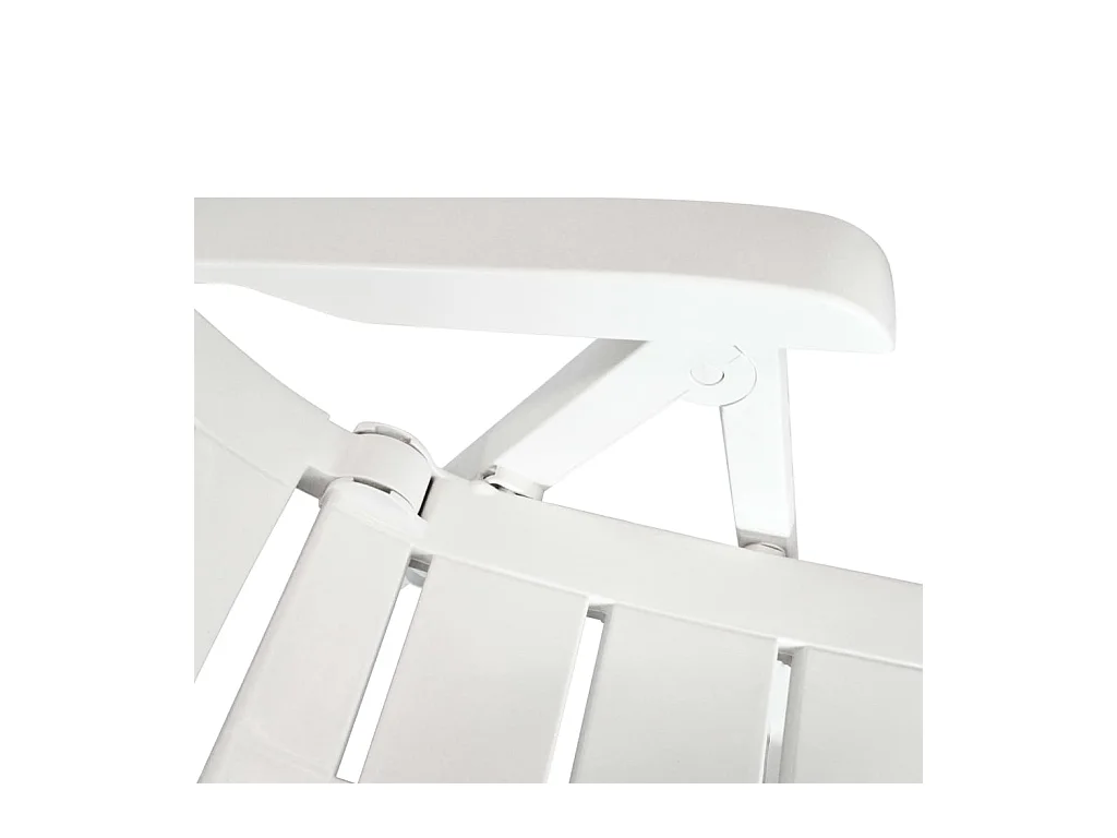 2 pièces Chaises inclinables de jardin Plastique Blanc