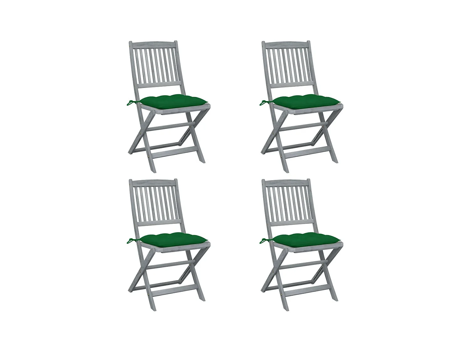 Tuinstoelen 4 stukkeninklapbaar met kussens massief acaciahout